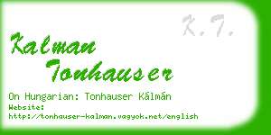 kalman tonhauser business card