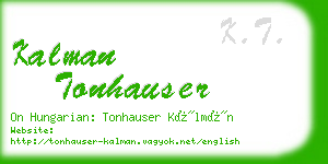 kalman tonhauser business card